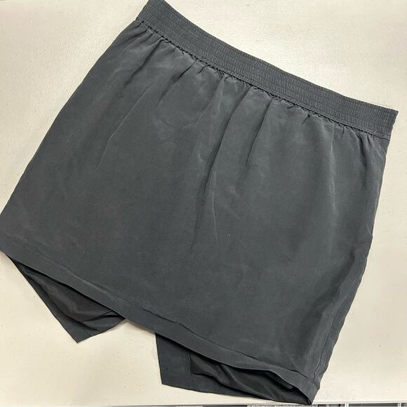 Madewell Silk Skirt Elastic Waist A-Line Slit Across Front Womens Size Large - Picture 3 of 4